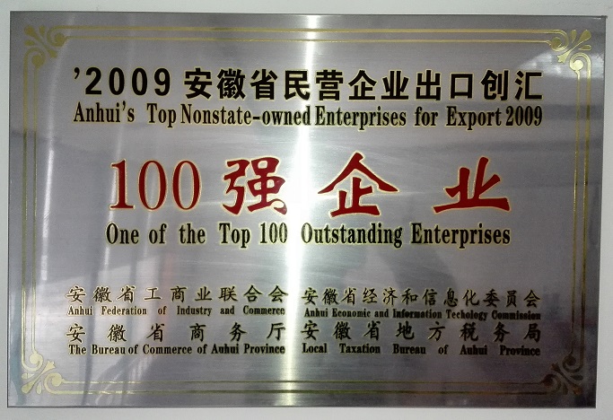 Top 100 Anhui outstanding enterprises in 2009