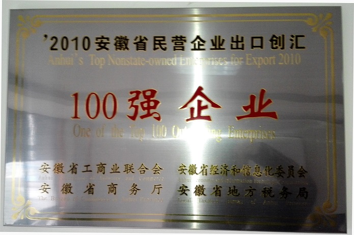 Top 100 Anhui outstanding enterprises in 2010