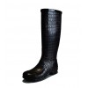 Wellington boots with croc texture
