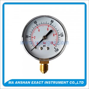 Utility Pressure Gauge With Stainless Steel Case And Brass Internal,Bottom Connection