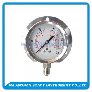 All S.S. Liquid Filled Pressure Gauge,Bayonet Type With Back Flange
