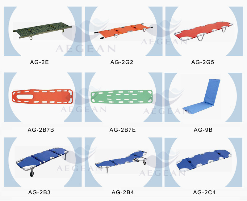 AG-2G3 With green color for patient ambulance transport folding stretcher