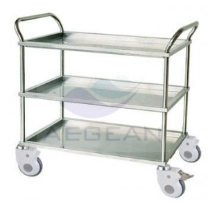 AG-SS022A with Three Shelves Crooked Handrail Treatment Trolley