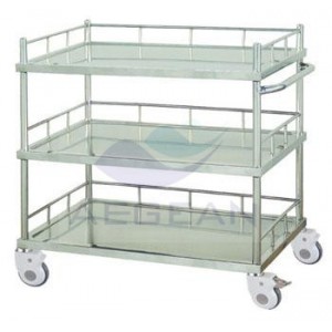 AG-SS022B with Three Shelves Crooked Handrail Treatment Firm Trolley