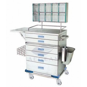 AG-AT015 With storage box hospital metal frame cheap lift trolley
