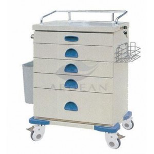 AG-AT020 With five drawers hospital metal frame trauma care cart