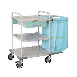 AG-SS017 With one dust bag hospital metal frame nursing cart