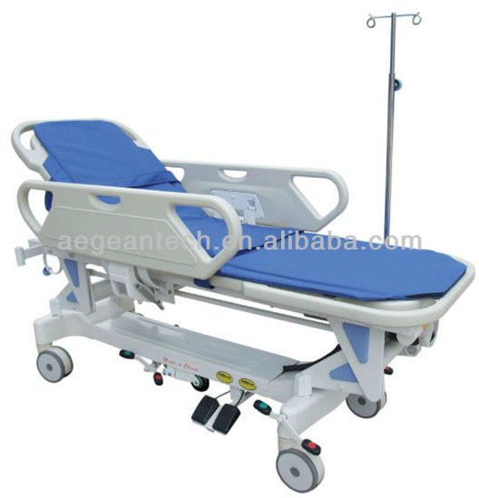 AG-HS009 With two abs handrails hospital cheap stretcher trolley