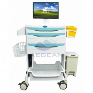 AG-MT014A CE ISO  hospital plastic computer trolley  